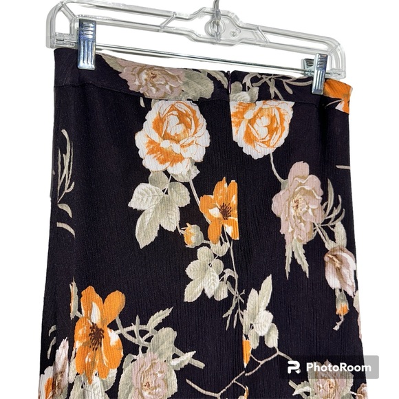 Soprano Womens Plum Floral Maxi Skirt with slit - Picture 5 of 12
